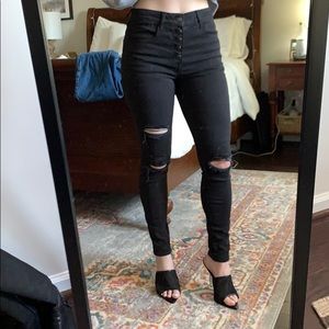 Black high waisted jeans